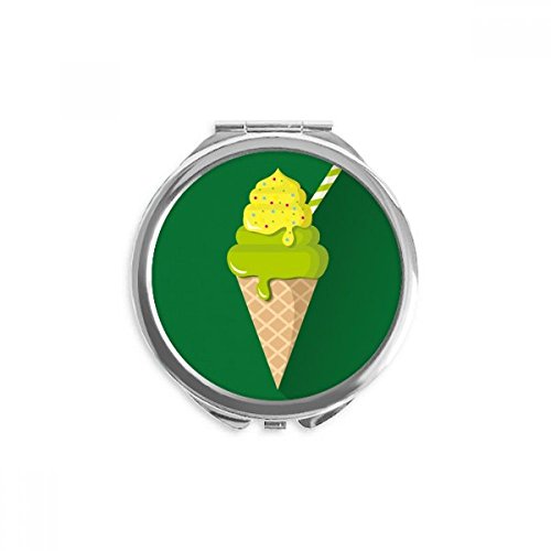 Zeleno Zeleni Čaj Led Na Sladoled Sladoled Ruku Compact Ogledalo Rundu Prenosni Džepu Stakla