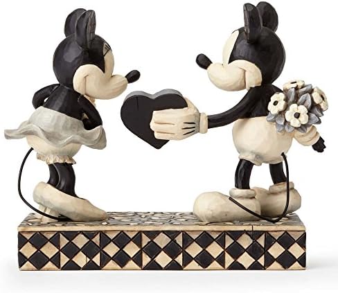Disney Tradicije od Jim Obalu Crni & White Mickey & Minnie Mouse Kamen Smole Figuricu, 6