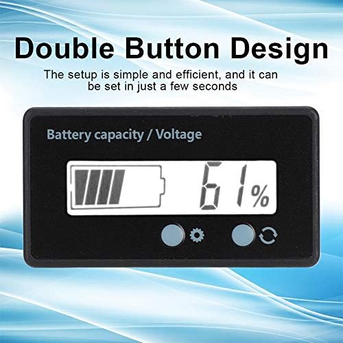 Digitalni Baterija Sposobnost Praćenja, LCD Digitalni Baterija Tester Napon Indikator Voltmeter sa Alarm, za 12-84V Trag Kiseline/Litijum/Željezo Litijum Baterija(White)
